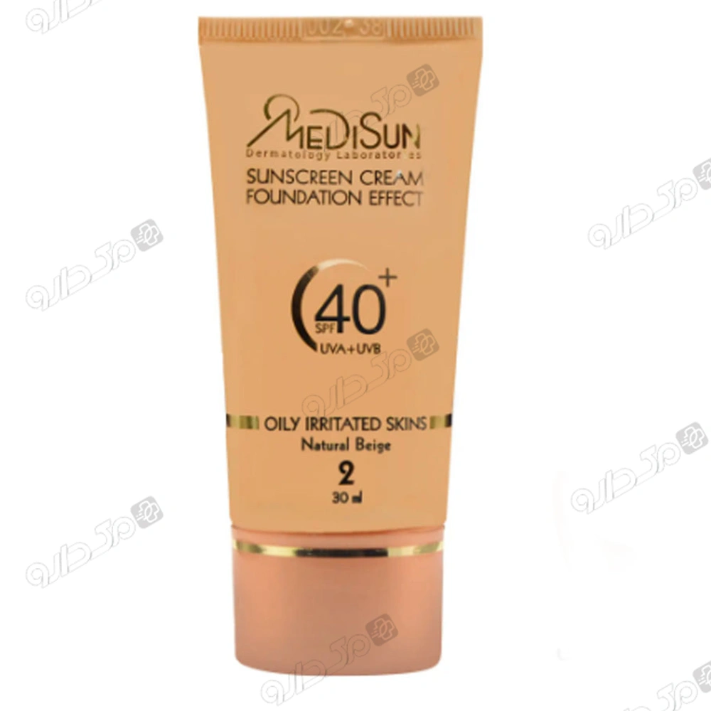 کرم ضد آفتاب SPF40 کرم پودری پوست چرب بژ طبیعی مدیسان